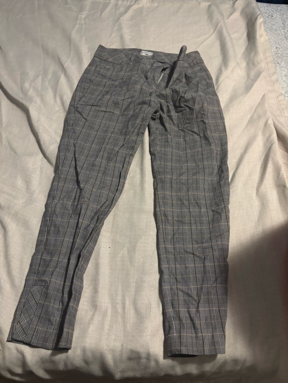 Women Gray Plaid Dress Pants - Classic Tailored Fit